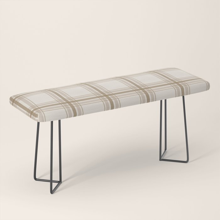 Farmhouse Plaid in Caramel, Tan and Cream Bench Gallery Image 1