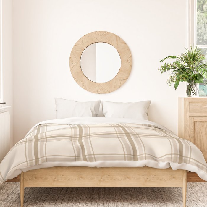 Farmhouse Plaid in Caramel, Tan and Cream Duvet Cover Gallery Image 3