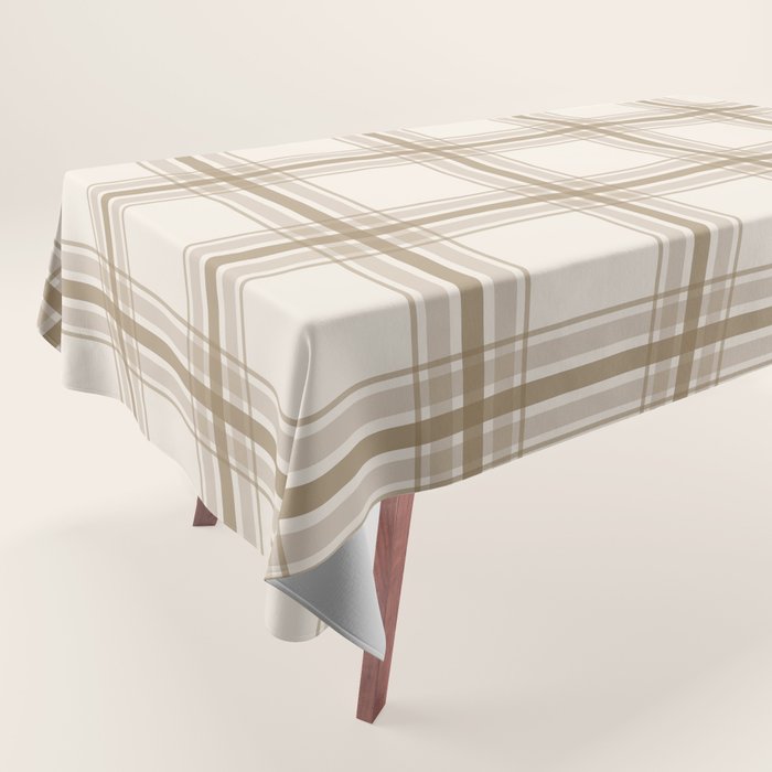 Farmhouse Plaid in Caramel, Tan and Cream Tablecloth Gallery Image 1