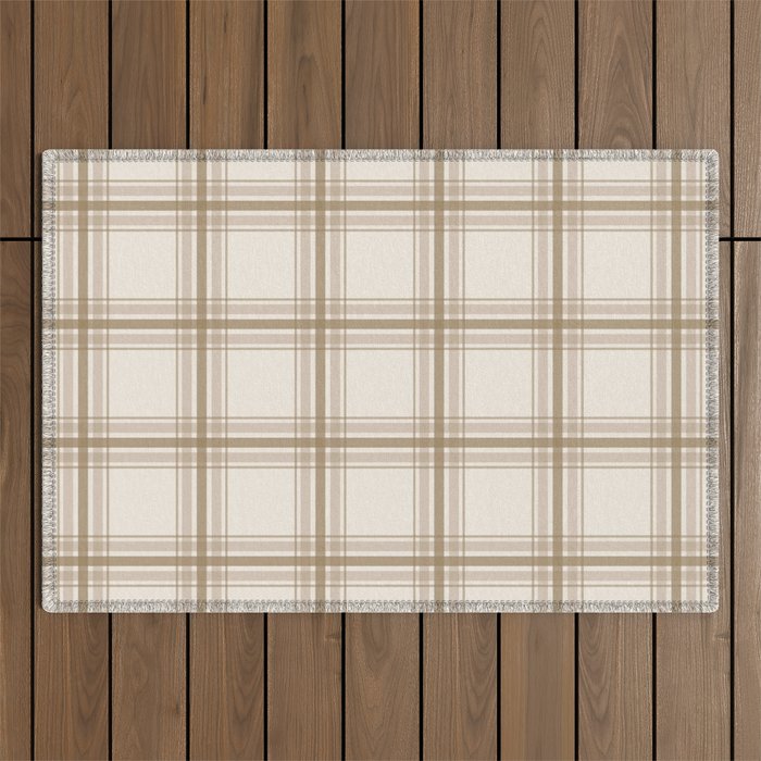 Farmhouse Plaid in Caramel, Tan and Cream Outdoor Rug Gallery Image 1