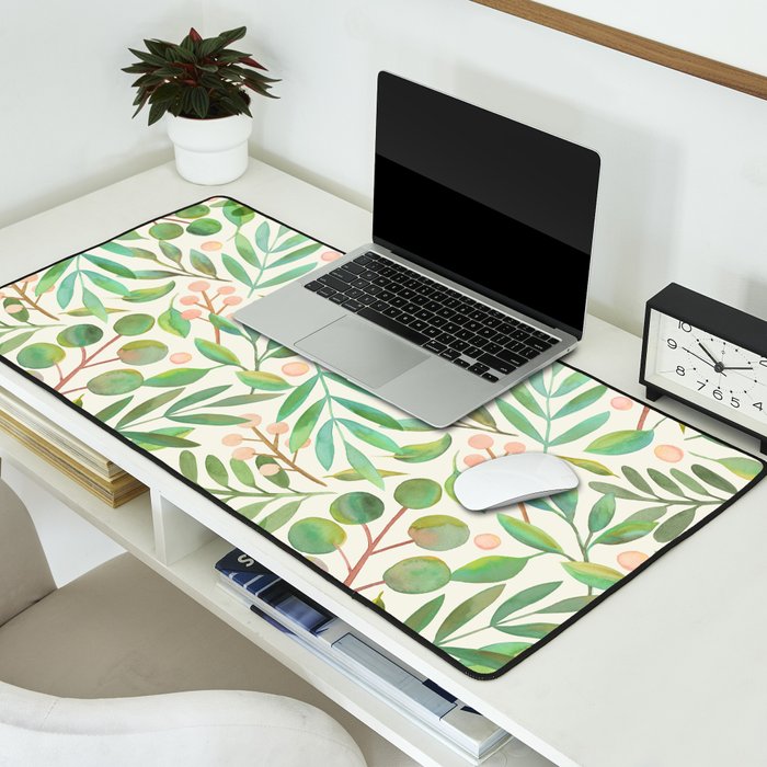 Watercolor Leaves II Desk Mat Gallery Image 2