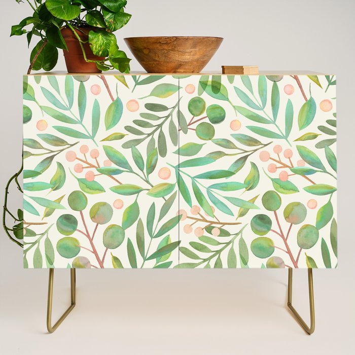 Watercolor Leaves II Credenza Gallery Image 1