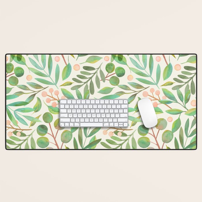 Watercolor Leaves II Desk Mat Gallery Image 1