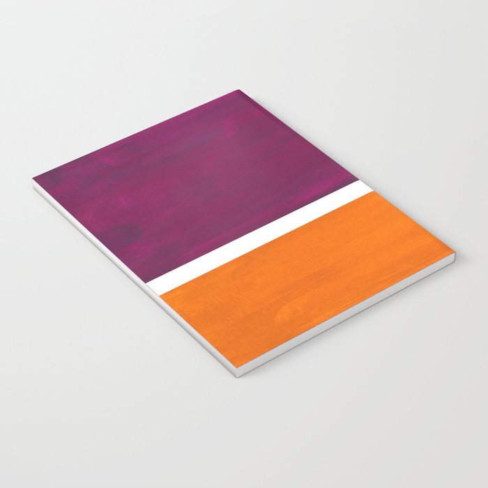 Purple Wine Yellow OchreMid Century Modern Abstract Minimalist Rothko Color Field Squares Notebook Gallery Image 3