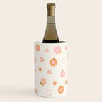 Peach pink and orange flowers pattern Wine Chiller Gallery Image 2