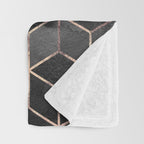 Pink And Grey Gradient Cubes Throw Blanket Gallery Image 3