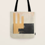 Minimal Abstract mixed-media piece in beige and black colors Tote Bag Gallery Image 1