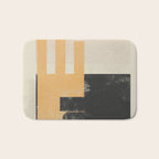 Minimal Abstract mixed-media piece in beige and black colors Bath Mat Gallery Image 1