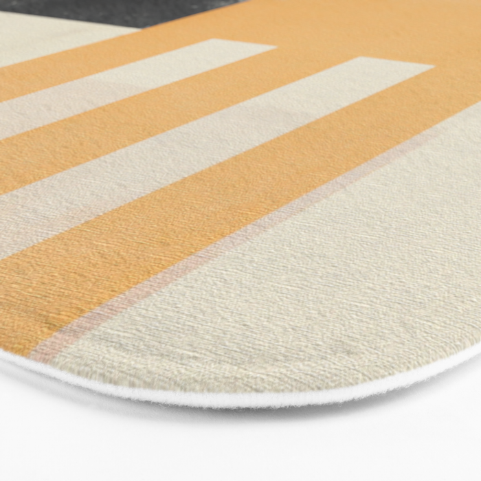 Minimal Abstract mixed-media piece in beige and black colors Bath Mat Gallery Image 3