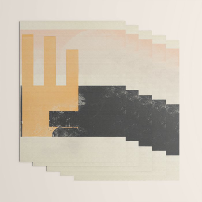 Minimal Abstract mixed-media piece in beige and black colors Wrapping Paper Gallery Image 3