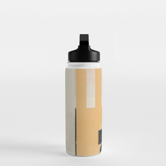 Minimal Abstract mixed-media piece in beige and black colors Water Bottle Gallery Image 3