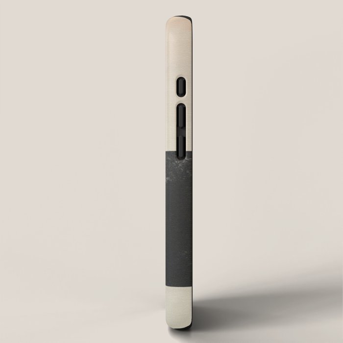 Minimal Abstract mixed-media piece in beige and black colors iPhone Case Gallery Image 2