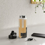 Minimal Abstract mixed-media piece in beige and black colors Water Bottle Gallery Image 4