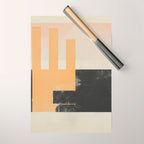 Minimal Abstract mixed-media piece in beige and black colors Wrapping Paper Gallery Image 1