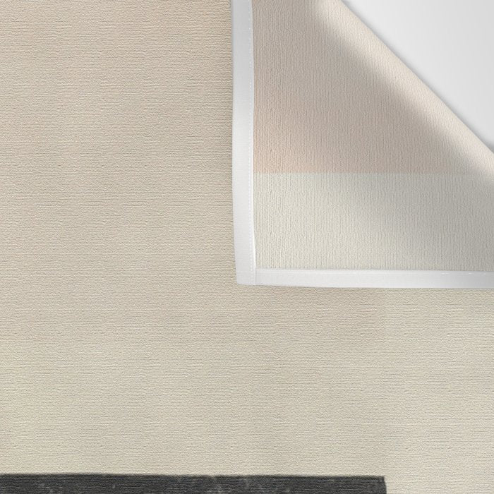 Minimal Abstract mixed-media piece in beige and black colors Wall Tapestry Gallery Image 3
