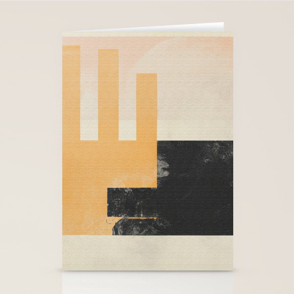 Minimal Abstract mixed-media piece in beige and black colors Stationery Card Gallery Image 1