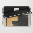 Minimal Abstract mixed-media piece in beige and black colors Laptop Sleeve Gallery Image 2