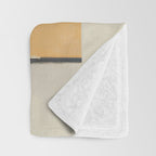 Minimal Abstract mixed-media piece in beige and black colors Throw Blanket Gallery Image 3