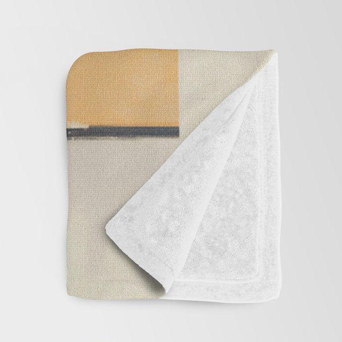 Minimal Abstract mixed-media piece in beige and black colors Throw Blanket Gallery Image 3