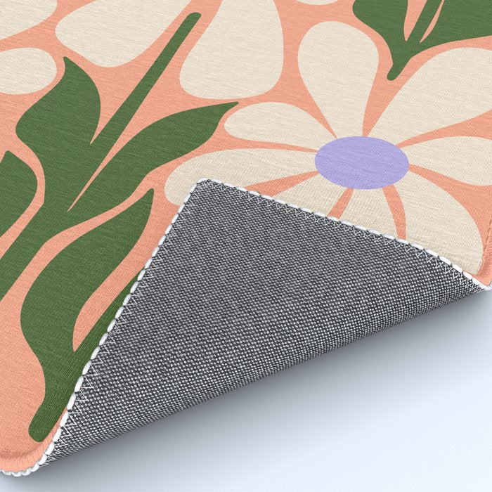 Oh, Daisy! Peach, off-white, purple and green Rug Gallery Image 4