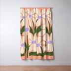 Oh, Daisy! Peach, off-white, purple and green Window Curtain Gallery Image 3