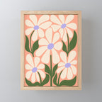 Oh, Daisy! Peach, off-white, purple and green Mini Art Print Gallery Image 1