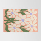 Oh, Daisy! Peach, off-white, purple and green Rug Gallery Image 2