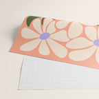 Oh, Daisy! Peach, off-white, purple and green Wrapping Paper Gallery Image 2