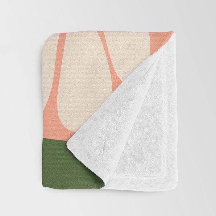 Oh, Daisy! Peach, off-white, purple and green Throw Blanket Gallery Image 3