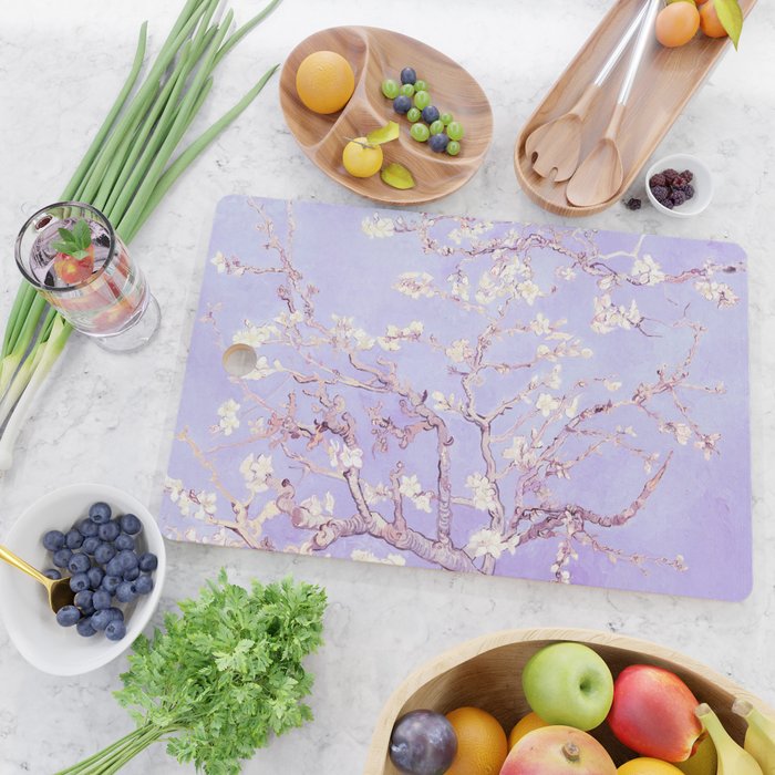 Vincent Van Gogh Almond Blossoms  Lavender Cutting Board Gallery Image 2