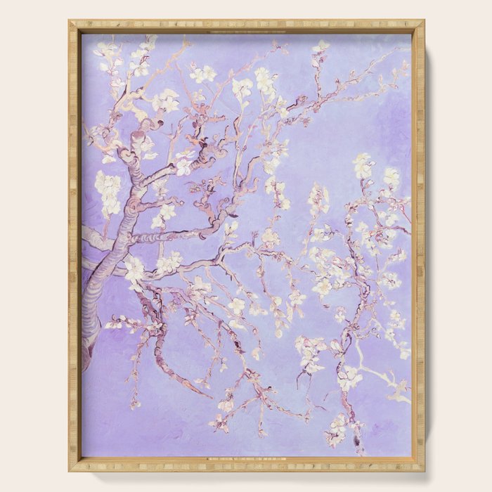 Vincent Van Gogh Almond Blossoms  Lavender Serving Tray Gallery Image 1