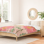 Large Poppy Coral Duvet Cover Gallery Image 2