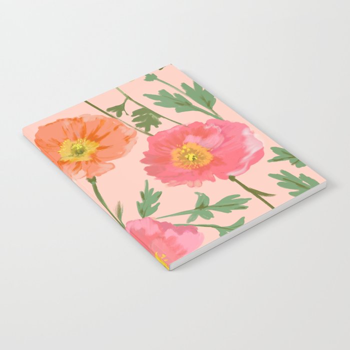 Large Poppy Coral Notebook Gallery Image 2