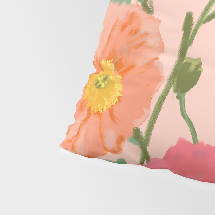 Large Poppy Coral Pillow Sham Gallery Image 4