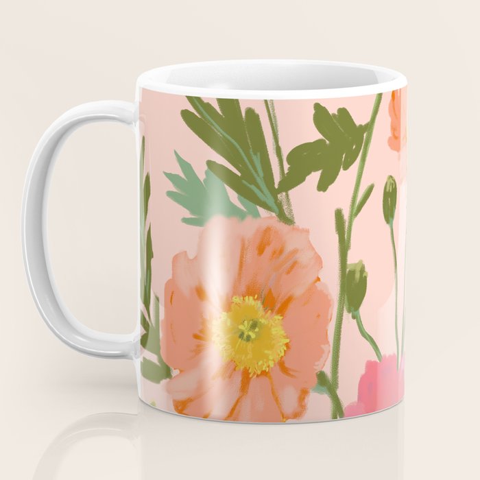 Large Poppy Coral Coffee Mug Gallery Image 3