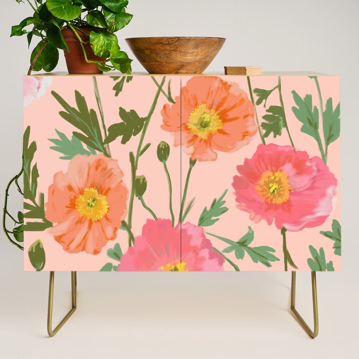 Large Poppy Coral Credenza Gallery Image 1