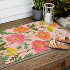 Large Poppy Coral Outdoor Rug Gallery Image 2