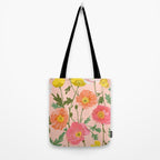 Large Poppy Coral Tote Bag Gallery Image 2