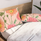 Large Poppy Coral Pillow Sham Gallery Image 2