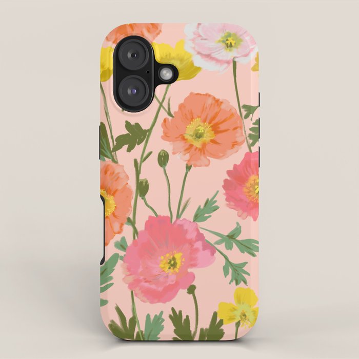 Large Poppy Coral iPhone Case Gallery Image 1