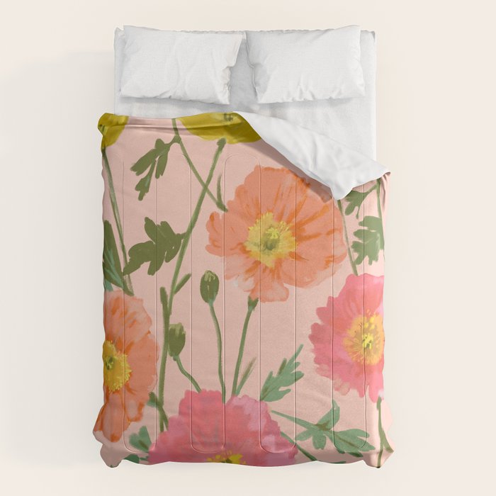 Large Poppy Coral Comforter Gallery Image 6