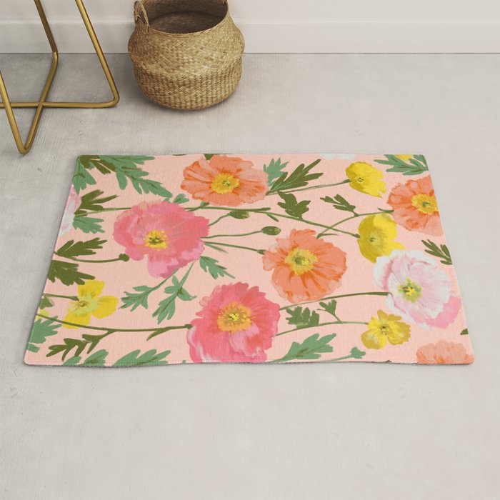 Large Poppy Coral Rug Gallery Image 1