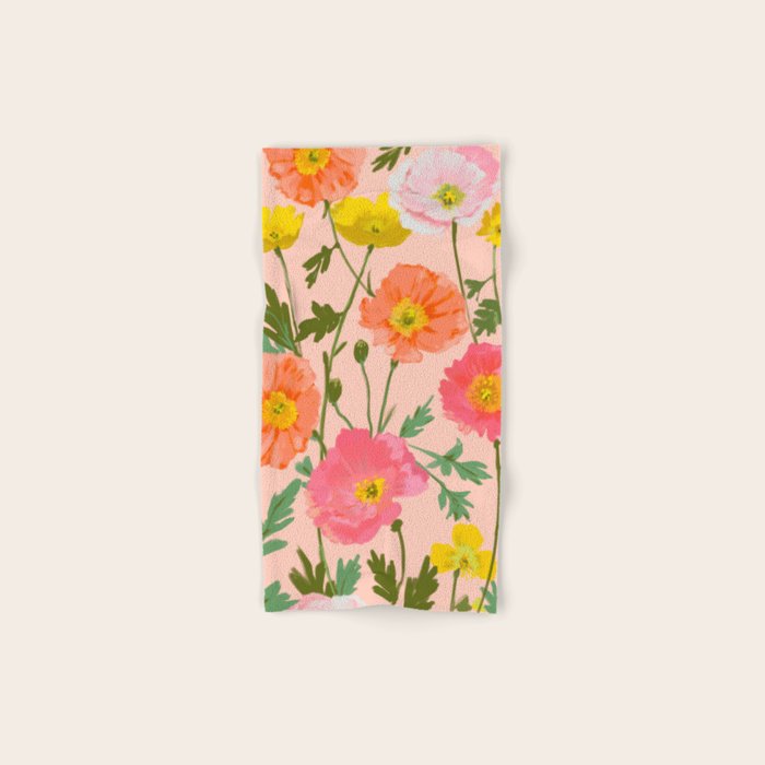 Large Poppy Coral Bath Towel Gallery Image 1