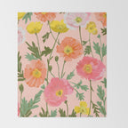 Large Poppy Coral Throw Blanket Gallery Image 2