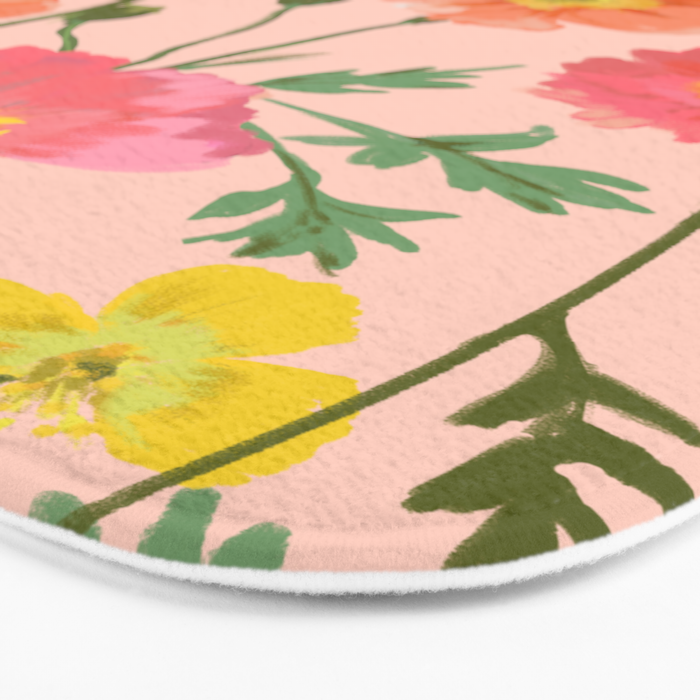 Large Poppy Coral Bath Mat Gallery Image 3