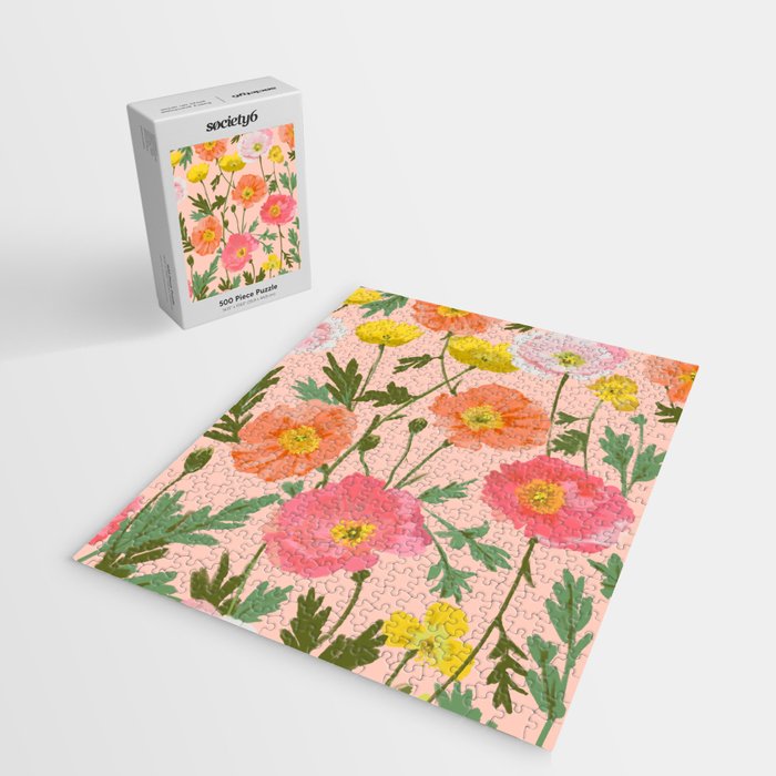 Large Poppy Coral Jigsaw Puzzle Gallery Image 2