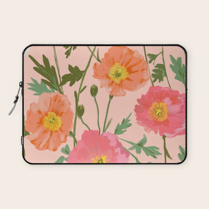 Large Poppy Coral Laptop Sleeve Gallery Image 1