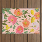 Large Poppy Coral Outdoor Rug Gallery Image 1
