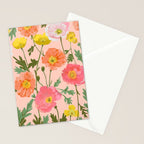 Large Poppy Coral Stationery Card Gallery Image 2