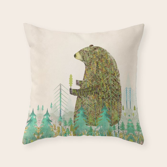 the forest keeper Throw Pillow Gallery Image 6